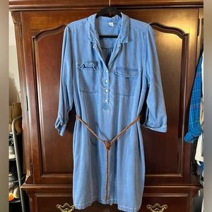 Old Navy chambray shirt dress with belt XXL
